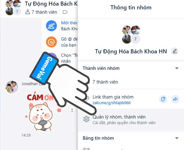 Quản lý nhóm, thành viên
