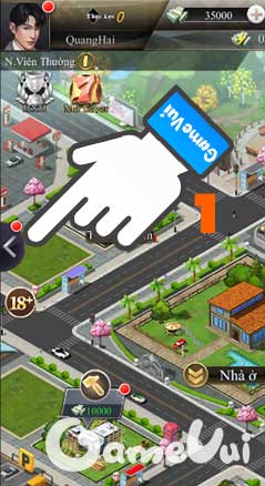 Chạm vào mũi tên