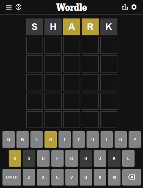 Đoán 6 lần với mỗi từ gồm 5 chữ cái có nghĩa