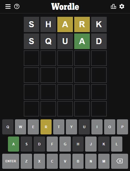 Màu sắc các ô chữ chỉ ra ký tự đúng hoặc sai vị trí