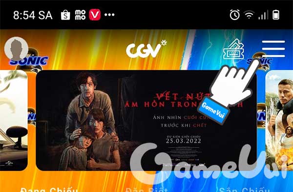 Chạm vào 3 dấu gạch