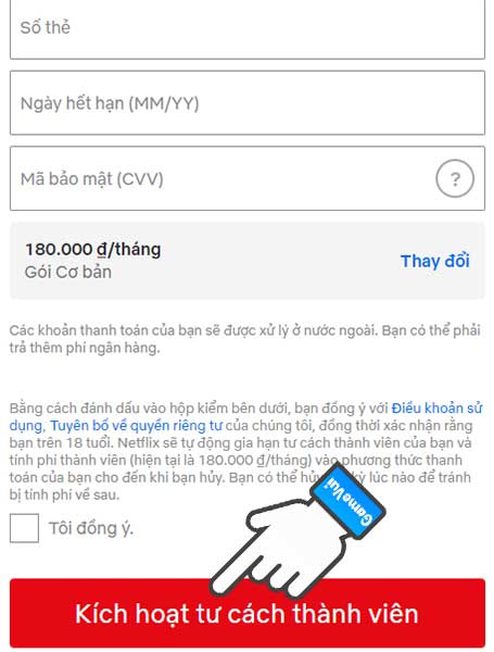 Kích hoạt tư cách thành viên