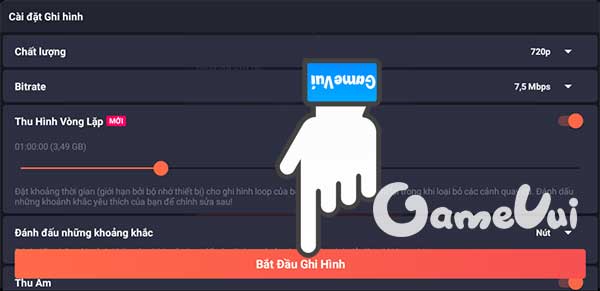 Bắt đầu ghi hình