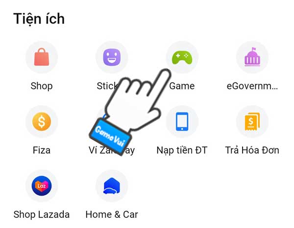 Chọn mục Game