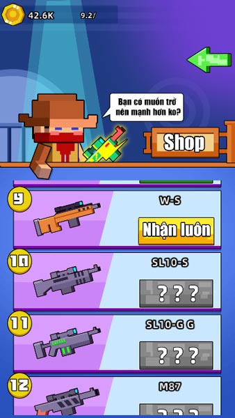 Shop cửa hàng để mua đúng loại súng cần thiết