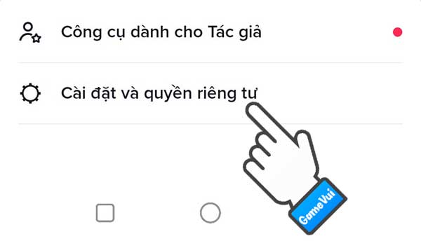 Cài đặt và quyền riêng tư