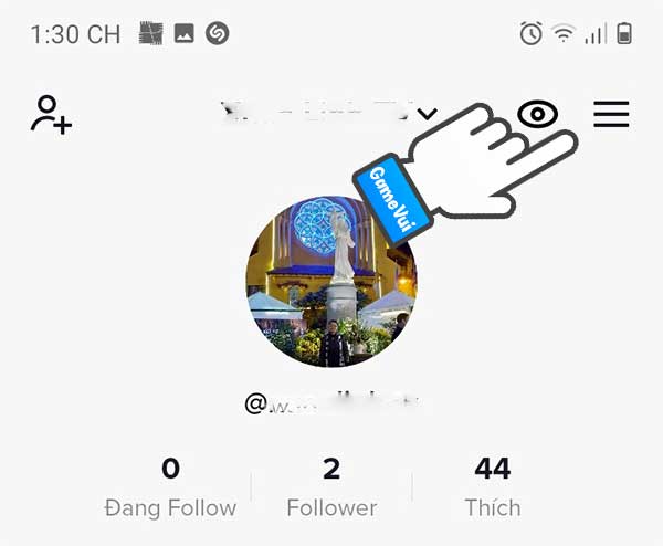 Chạm vào biểu tượng 3 dấu gạch