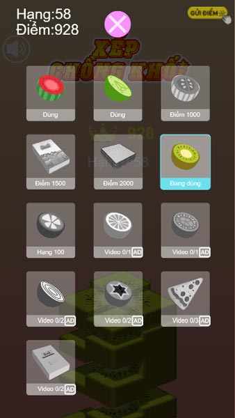 Các loại Skin vật phẩm trong Shop cửa hàng