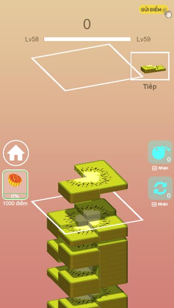 Lựa chọn, tìm góc thích hợp để thả khối