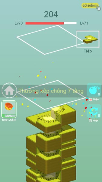 Ghi thật nhiều điểm bằng cách phá hủy các tầng liền nhau