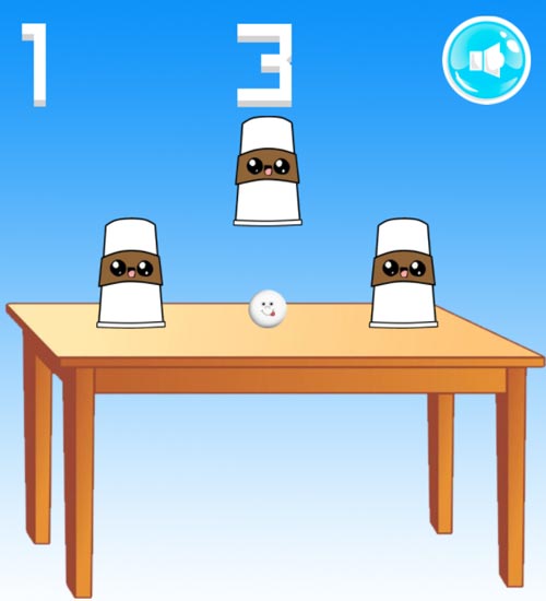 Quá trình đảo vị trí chiếc cốc sẽ tăng dần theo độ khó