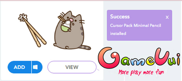 Add Cursor - con trỏ chuột mới thành công