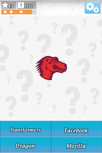 Sẽ có 1 logo bất kỳ xuất hiện và 4 đáp án