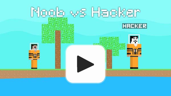 Chơi game Noob vs Hacker bộ đồ thợ lặn - GameVui