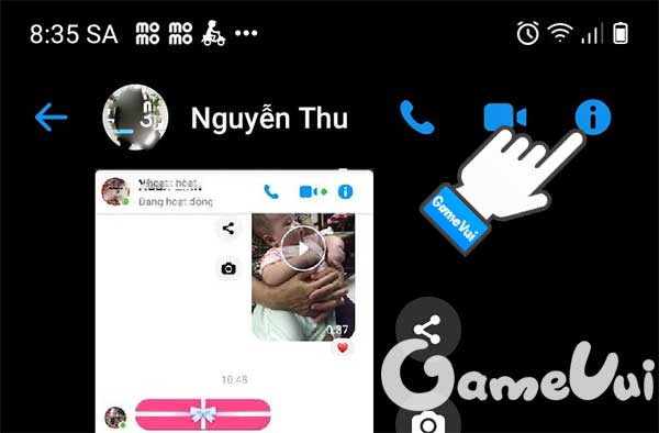 Chạm biểu tượng chữ i