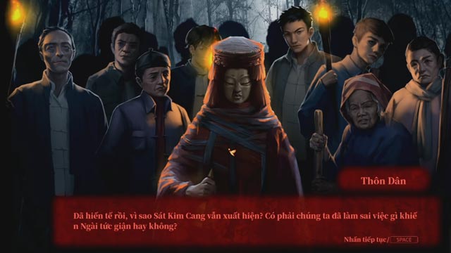 Cảnh thôn làng đang hoảng sợ trong lễ tế