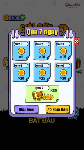 Quà đăng nhập hàng ngày