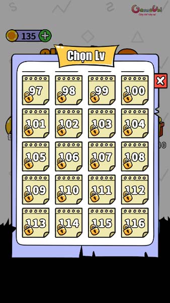 Có rất nhiều level để thử thách người chơi