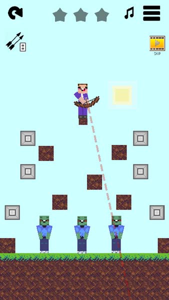 Tìm cách bắn hạ tất cả Zombie với số mũi tên ít nhất có thể