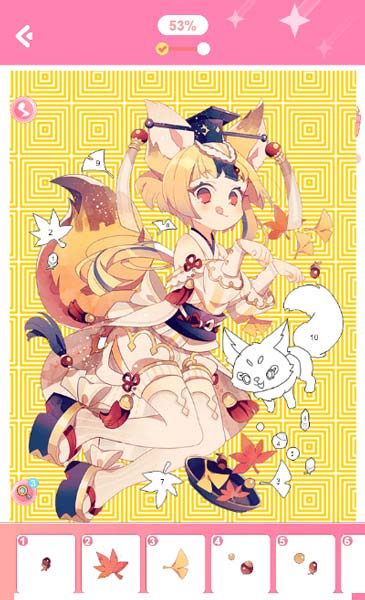 Đặt các sticker nhỏ vào bức tranh lớn