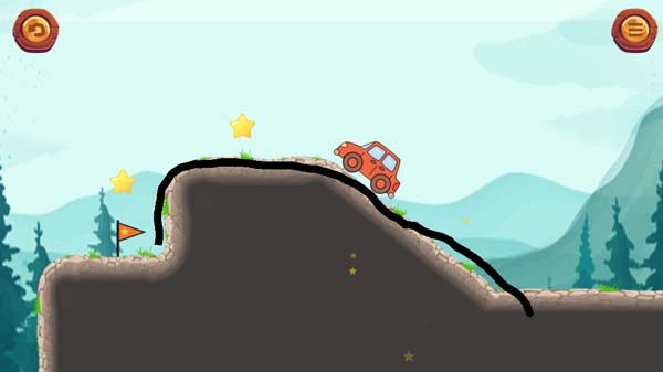 Bấm chuột hoặc chạm màn hình điện thoại để vẽ cây cầu