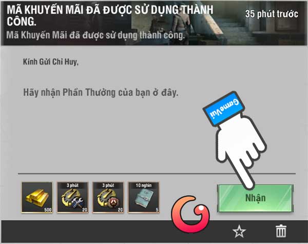 Nhận thưởng