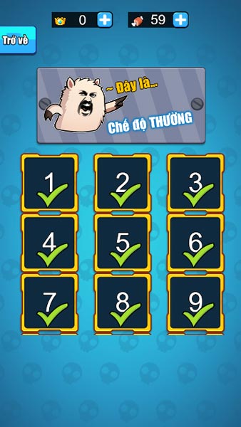 Các cấp độ level thử thách