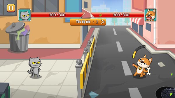 Chọn lực để ném xương về phía Mèo