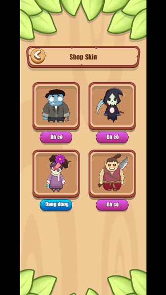 Các mẫu Skin trong Shop trang phục