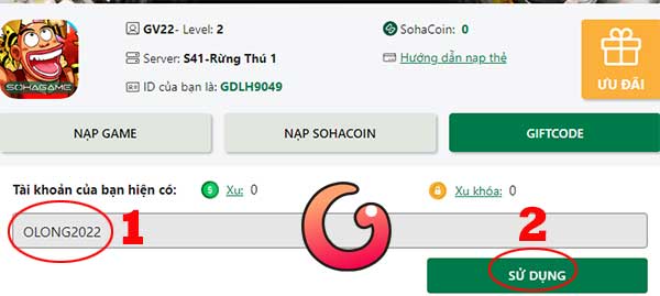 Nhập lần lượt từng code