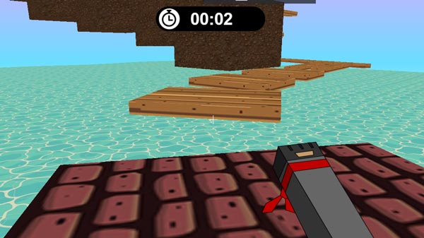 Nhảy lên các tấm gỗ hoặc bờ đá