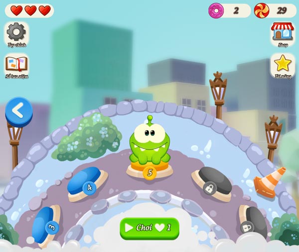 Các chặng cấp độ cần chinh phục