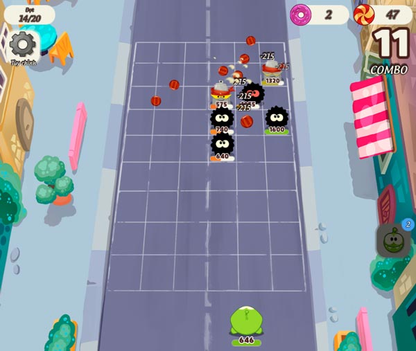 Cố gắng bắn trúng các viên kẹo khác