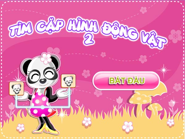 Chơi game Tìm cặp hình động vật 2 - GameVui