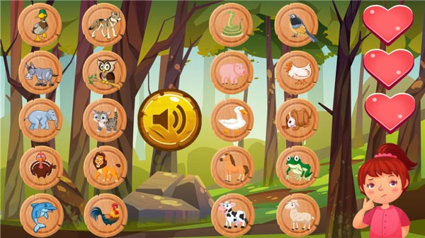 Đoán tiếng kêu đúng của loài vật