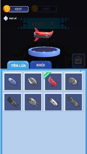 Các mẫu Skin của tên lửa và khói