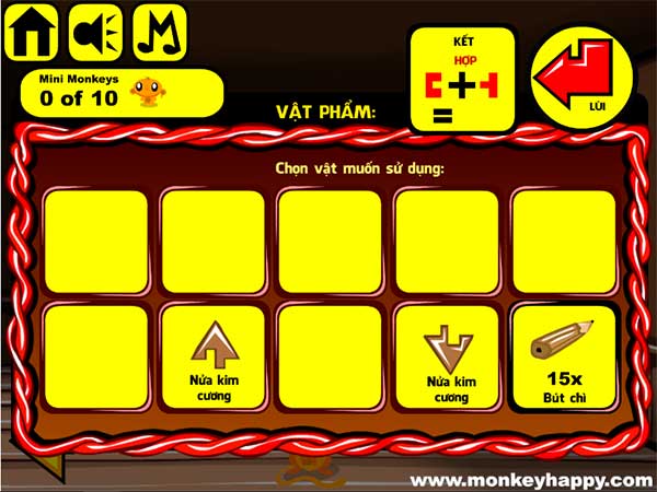 Các vật phẩm đã thu được