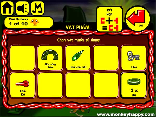 Các vật phẩm đã thu được