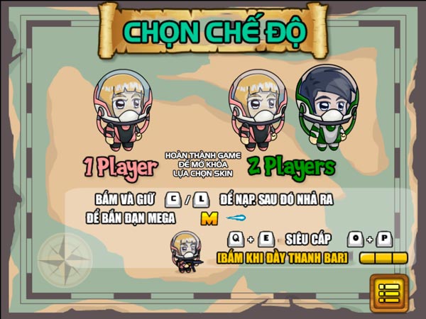 Chọn chế độ 1 hoặc 2 người