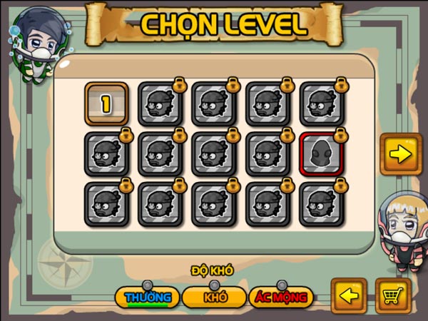 Các cấp độ level cần chinh phục