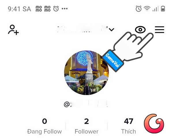 Chạm vào biểu tượng 3 dấu gạch ngang