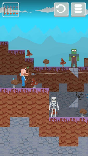 Sử dụng các vật cản, vách đá để chuyển hướng mũi tên