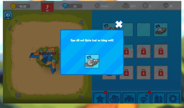 Mở khóa các loại xe tăng cao cấp