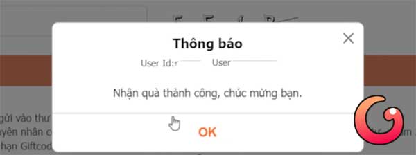 Nhận quà thành công