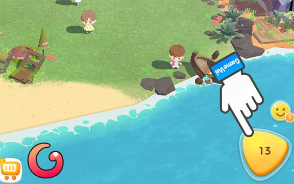 Chạm vào biểu tượng hòn đảo màu vàng