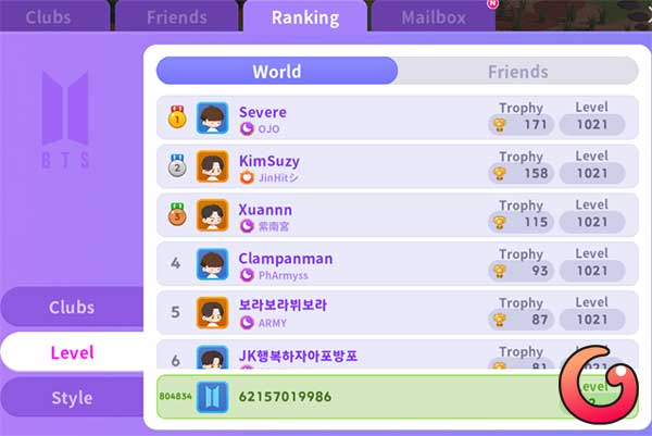 Xếp hạng người chơi