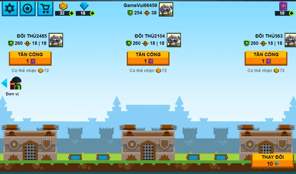 Chế độ tấn công tòa tháp của người chơi khác