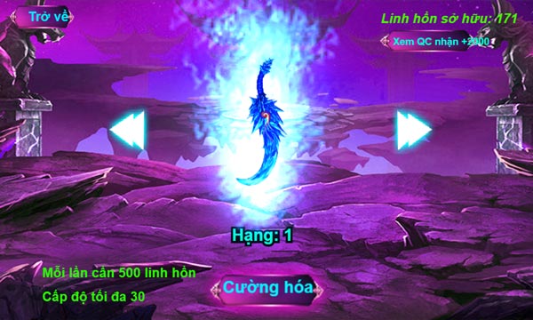 Thu thập linh hồn để cường hóa thần khí