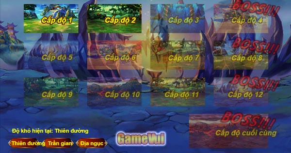 Lựa chọn cấp độ thử thách và độ khó