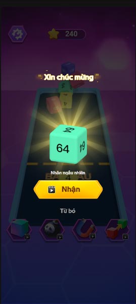 Nhận thưởng khi hoàn thành cấp độ